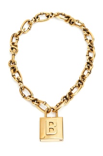 Колье золотого цвета Lock Chain Balenciaga