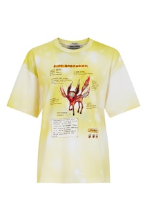 Желтая футболка с принтом Miu Miu