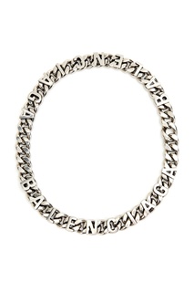 Ожерелье-цепь серебряного цвета с логотипами Balenciaga