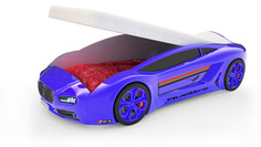 Кровать-машина карлсон roadster ауди с подъемным механизмом, с подсветкой дна и фар (magic cars) синий 105x49x174 см.