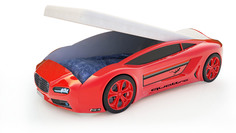Кровать-машина карлсон roadster ауди с подъемным механизмом, с подсветкой дна и фар (magic cars) красный 105x49x174 см.