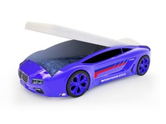 Кровать-машина карлсон roadster бмв с подъемным механизмом, с подсветкой дна и фар (magic cars) синий 105x49x174 см.