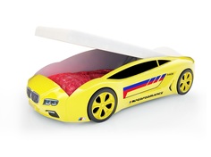 Кровать-машина карлсон roadster бмв с подъемным механизмом, с подсветкой дна и фар (magic cars) желтый 105x49x174 см.