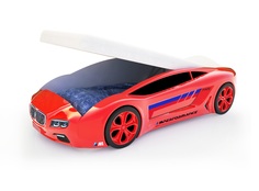 Кровать-машина карлсон roadster бмв с подъемным механизмом, с подсветкой дна и фар (magic cars) красный 105x49x174 см.