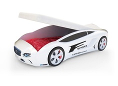 Кровать-машина карлсон roadster лексус с подъемным механизмом, с подсветкой дна и фар (magic cars) белый 105x49x174 см.