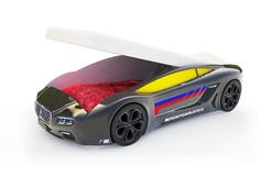 Кровать-машина карлсон roadster бмв с подъемным механизмом, с подсветкой дна и фар (magic cars) черный 105x49x174 см.