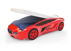 Кровать-машина карлсон roadster лексус с подъемным механизмом, с подсветкой дна и фар (magic cars) красный 105x49x174 см.