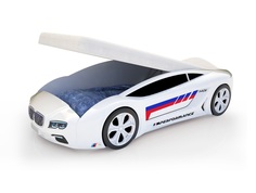 Кровать-машина карлсон roadster бмв с подъемным механизмом, с подсветкой дна и фар (magic cars) белый 105x49x174 см.