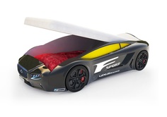 Кровать-машина карлсон roadster лексус с подъемным механизмом, с подсветкой дна и фар (magic cars) черный 105x49x174 см.