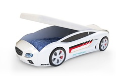Кровать-машина карлсон roadster мерседес с подъемным механизмом, с подсветкой дна и фар (magic cars) белый 105x49x174 см.