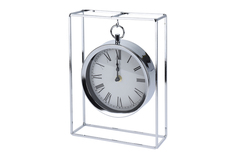 Часы настольные подвесные металлические хром (garda decor) прозрачный 25.0x18.0x5.0 см.