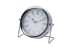 Часы настольные металлические серебряные (garda decor) серебристый 16.0x18.0x7.0 см.
