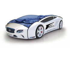 Кровать-машина карлсон roadster лексус с подсветкой дна и фар (magic cars) белый 105x49x174 см.