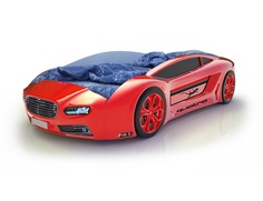 Кровать-машина карлсон roadster ауди с подсветкой дна и фар (magic cars) красный 105x49x174 см.