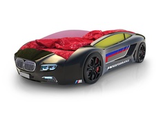 Кровать-машина карлсон roadster бмв с подсветкой дна и фар (magic cars) черный 105x49x174 см.