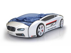 Кровать-машина карлсон roadster ауди с подсветкой дна и фар (magic cars) белый 105x49x174 см.