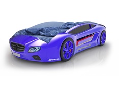 Кровать-машина карлсон roadster мерседес с подсветкой дна и фар (magic cars) синий 105x49x174 см.