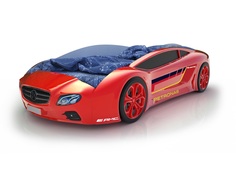 Кровать-машина карлсон roadster мерседес с подсветкой дна и фар (magic cars) красный 105x49x174 см.