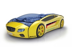 Кровать-машина карлсон roadster мерседес с подсветкой дна и фар (magic cars) желтый 105x49x174 см.