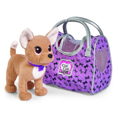 Мягкая игрушка Simba Chi-Chi love Плюшевая собачка Путешественница (5893124) кремовый/фиолетовый 20с