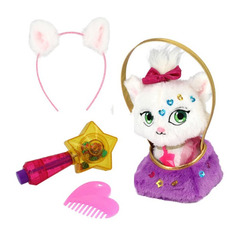 Мягкая игрушка Shimmer Stars Плюшевый котенок с сумочкой (S19351) белый/розовый 20см (4+)
