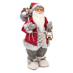 Новогодний декор Фигурка Дед Мороз с фонарем (M2124) дед мороз пластик/текстиль красный Noname