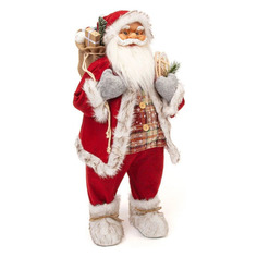 Фигурка Дед Мороз (M95) пластик/текстиль красный/серый коробка Noname