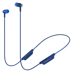 Гарнитура Audio-Technica ATH-CLR100BT, Bluetooth, вкладыши, синий [80000912]