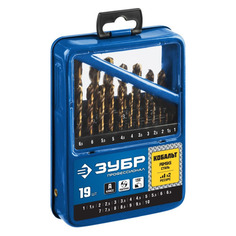 Наборы бит и сверл Набор сверл ЗУБР 29626-H19, по металлу, 19шт