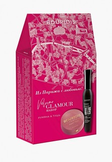 Набор Bourjois Тушь для ресниц Volume Glamour, 61 Ultra Noir, 12 мл+Румяна Blusher Тон 33 lilas d`or 2.5 г