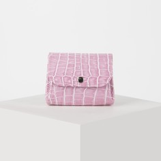 Монетница, 2 отдела на клапане, цвет розовый Textura