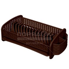 Сушилка для посуды пластиковая Виолет 2701/01 коричневая Violet
