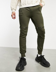 Оливковые брюки в стиле casual Soul Star-Зеленый