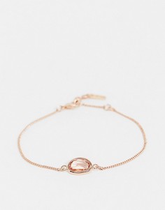 Браслет с покрытием из розового золота и камнем из прозрачного стекла Pilgrim-Розовый