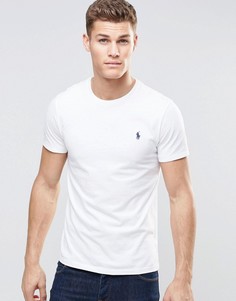 Белая облегающая футболка с круглым вырезом Polo Ralph Lauren-Белый