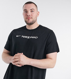 Черная футболка с логотипом Nike Pro Training Plus-Черный