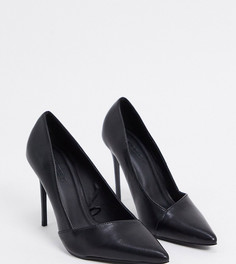 Черные туфли на каблуке-шпильке для широкой стопы Truffle Collection-Черный