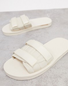 Светло-бежевые домашние шлепанцы с подкладкой ASOS DESIGN-Neutral