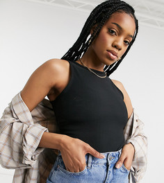 Черное классическое боди с вырезом-борцовкой Missguided Tall-Черный