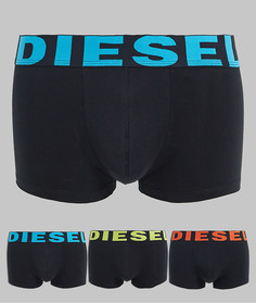 Набор из 3 пар черных боксеров-брифов с логотипом Diesel-Черный
