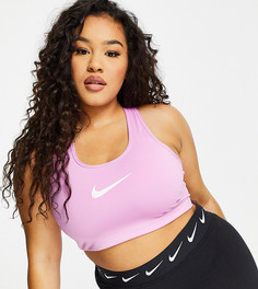 Розовый бюстгальтер с логотипом-галочкой Nike Training Plus