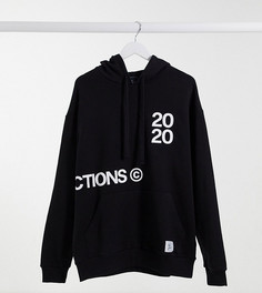 Черный oversized-худи с принтом ASOS Dark Future Tall