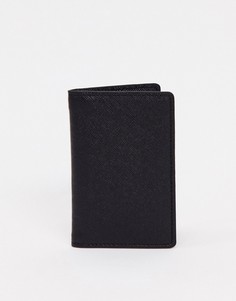 Черный бумажник с эффектом сафьяновой кожи ASOS DESIGN