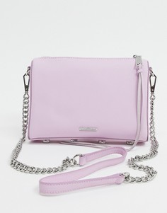Светло-розовая кожаная сумка через плечо с цепочками на ремешке Rebecca Minkoff-Розовый цвет