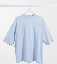Бледно-голубая футболка в стиле oversized с логотипом COLLUSION-Голубой