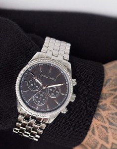 Серебристые часы-браслет с матовой и блестящей отделками ASOS DESIGN-Серебряный