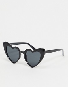 Черные солнцезащитные очки со стеклами в форме сердец SVNX-Черный цвет