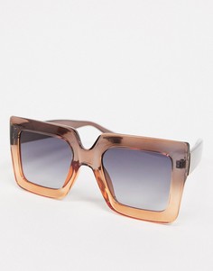 Квадратные солнцезащитные очки с коричневой оправой SVNX-Коричневый цвет