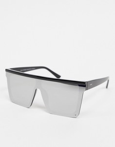 Черные квадратные солнцезащитные очки с зеркальными стеклами SVNX-Черный цвет
