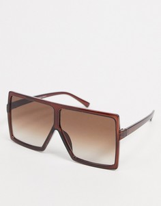 Квадратные очки в коричневой оправе SVNX-Коричневый цвет